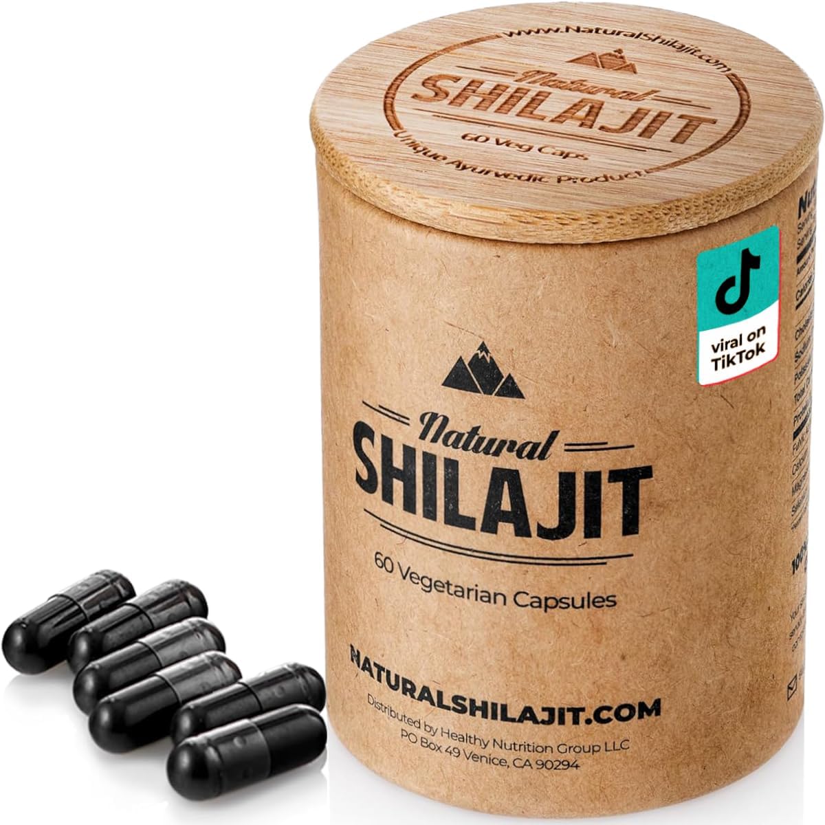 NATURAL SHILAJIT - Cápsulas de SHILAJIT NATURAL (Fornecimento de 1-2 Meses) – 60 Unidades – Shilajit para Homens
