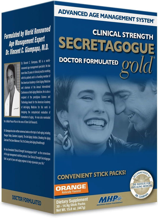 Maximum Human Performance - MHP Secretagogue Clinical Strength-Gold Laranja 30 Unidades – Potencialize sua saúde e energia com o melhor suplemento