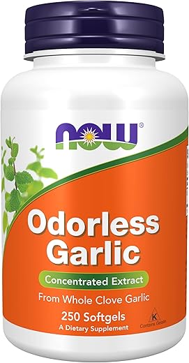 Suplementos, Alho Inodoro (Allium sativum), Extrato Concentrado, 250 Softgels - NOW Foods