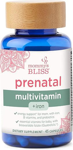 Mommy's Bliss - Mommy’s Bliss Prenatal Multivitamin com Ferro e Ácido Fólico, Apoia o Desenvolvimento do Bebê e o Sistema Imunológico da Mãe