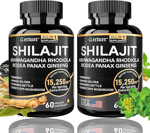 Orparst - Certuet Cápsulas de Shilajit Puro do Himalaia 2-Pack – 15.250mg de Shilajit Orgânico com Ácido Fúlvico