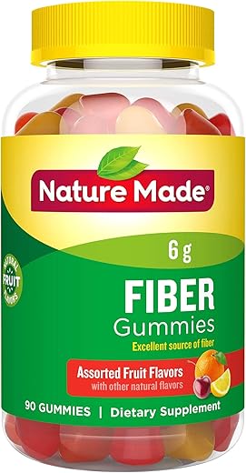 Fiber Adult Gummies – Frutas Sortidas 90 un (Pacote com 3) - Nature Made