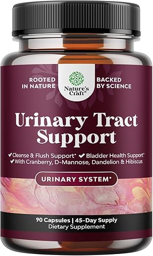 Natures Craft - Cápsulas de D-Manose para Saúde do Trato Urinário – Alta Potência D-Manose com Pó de Suco de Cranberry