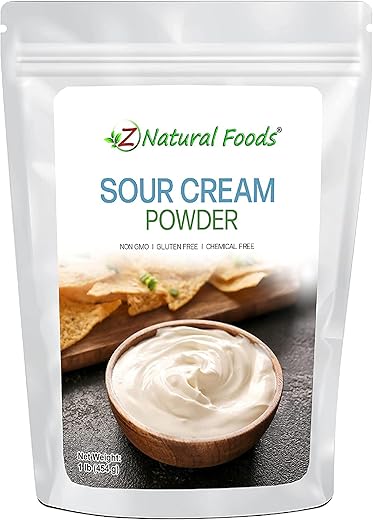 Pó de Creme Azedo, Rico em Probióticos, com Longa Vida Útil, Baixo teor de Lactose, Perfeito para Assados, Molhos e Pratos, Não-OGM, Sem Glúten, Kosher - Z Natural Foods