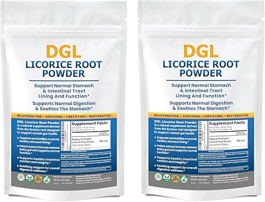 Kidney Restore - DGL Extrato de Alcaçuz em Pó para Restauração Digestiva e Reparo do Intestino Permeável – 2-Pack