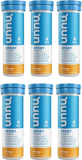 Sport: Tabletes de Bebida Eletrolítica de Laranja (6 Tubos com 10 Comprimidos) - Nuun