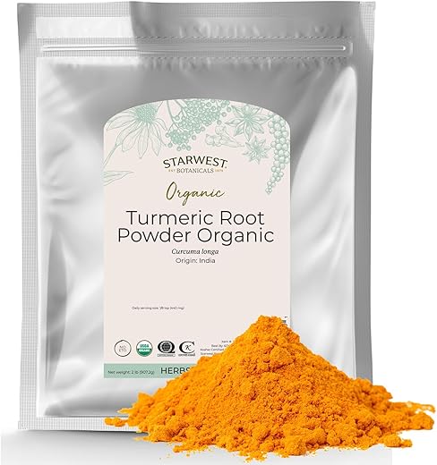 Pó de Raiz de Cúrcuma Orgânica (907g) – Benefícios para a Saúde - Starwest Botanicals
