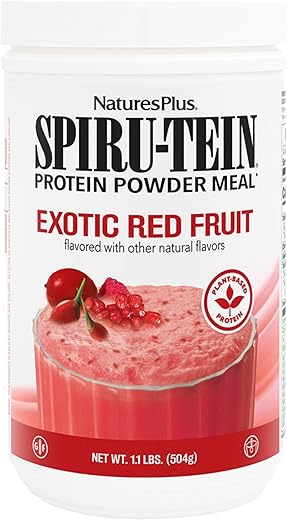 Natures Plus - NATURES PLUS Shake de Frutas Exóticas Spirutein Vermelho, 1 EA – Energético e Nutritivo