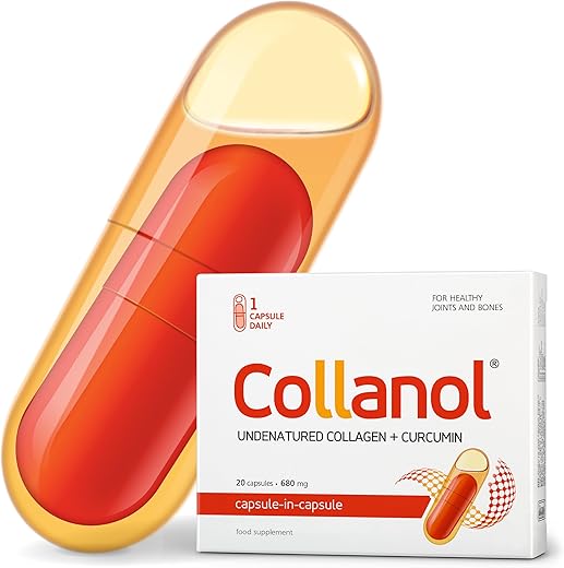 Collanol - Inovação no Cuidado das Articulações Saudáveis – Fórmula Líquida em Cápsula Dupla 3D de Extrato Micelar de Cúrcuma das Raízes 1 Cápsula/Dia. Testado em Laboratório (Pacote de 1)