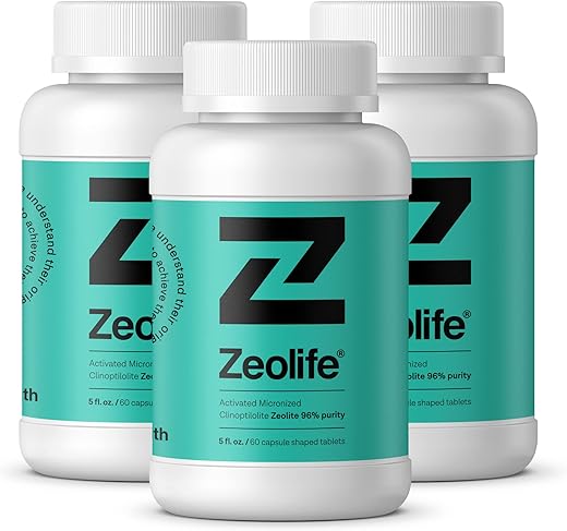 ANCIENT HEALTH - Zeolita Ativada 1g por cápsula Micronizada Clinoptilolita 96% Pureza. Ultra FINE inclui 3 frascos