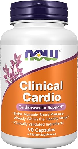 Suplementos, Suporte Clínico Cardio, Manutenção da Pressão Arterial Dentro da Faixa Saudável, Ingredientes Clinicamente Validados, 90 Cápsulas Vegetais - NOW Foods