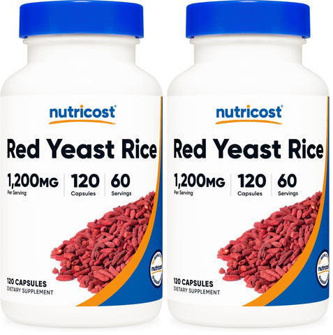 Nutricost Red Yeast Rice 1200mg, 120 Capsules - 60 Serv, Veggie Caps, Non-GMO, Gluten Free