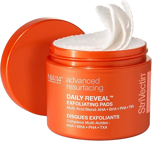 StriVectin Pads e Cristais Esfoliantes para Rosto e Corpo, Removendo Pele Morta para uma Pele Lisa e Macia  StriVectin
