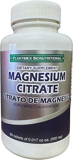 Plantimex - Magnésio Citrato 90 comprimidos de 0,48 g cada – Suplemento Alimentar PLANTIMEX – Máxima Absorção para Saúde Muscular e Articular