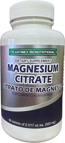 Plantimex - Magnésio Citrato 90 comprimidos de 0,48 g cada – Suplemento Alimentar PLANTIMEX – Máxima Absorção para Saúde Muscular e Articular