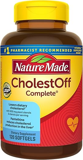CholestOff Complete – Suporte para a Saúde do Coração, 120 Softgels, 20 Dias de Fornecimento - Nature Made