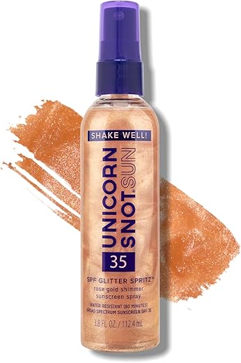 UNICORN SNOT - Unicorn Snot Glitter Sunscreen Spritz – Protetor Solar em Spray Leve e Cintilante FPS 35 para o Rosto