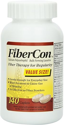 Fibercon - FiberCon Terapia de Fibras para Regularidade, 140 Comprimidos (Pacote com 3)