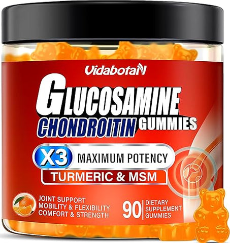 vidabotan - Gomas de Glucosamina e Condroitina sem Açúcar, Extra Forte 1500mg com MSM – Marca: [Nome da Marca]