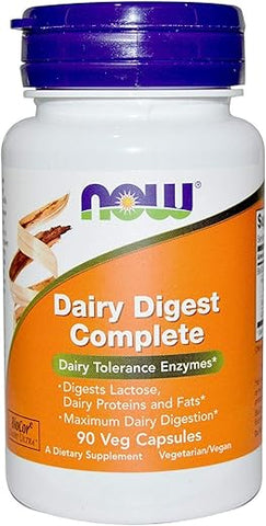 NOW Foods - Now Foods Digestão Completa de Laticínios 180 cápsulas (90 cápsulas X 2 Pk) – Fórmula Avançada para uma Digestão Saudável