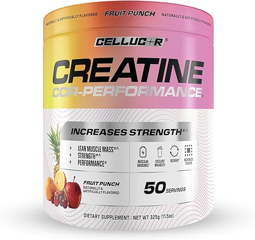 Creatine Powder, Sabor Frutas Vermelhas – Aumenta Força, Massa Muscular Magra – 100% Original - Cellucor