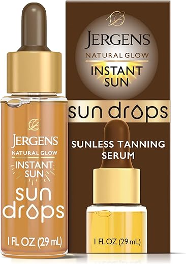 Natural Glow Instant Sun Drops – Bronzeado Sem Sol para Rosto e Corpo – 30ml - Jergens