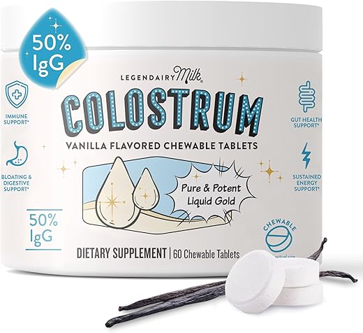 Comprimidos Mastigáveis de Colostro Bovino para Saúde Diária do Intestino - Legendairy Milk