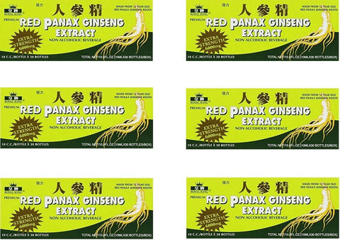 PANAX GINSENG - Royal King Red Panax Ginseng 6000mg – 30/10 – 6 Caixas | Energia e Vitalidade