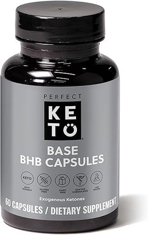 Cápsulas de Cetonas Exógenas Perfect Keto, Sal de BHB Livre de Glúten para a Cetose – 60 cápsulas