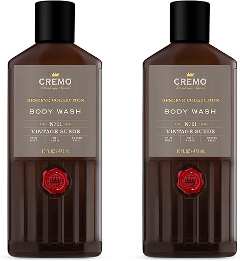 Vintage Suede Body Wash – 16 fl oz (Pack of 2) | Notas de Musgo Branco e Âmbar Rico  Cremo - Cremo