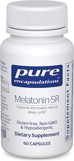 Melatonin-SR Pure Encapsulations – Liberação Prolongada – Suporte para um Sono Repousante – Suplemento para Dormir – Livre de Glúten