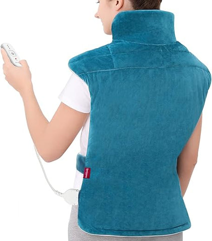 Aquecedor Elétrico Ponderado XXL Comfytemp para Alívio de Dor nas Costas, 22″x33″, FSA HSA Elegível, 2H Auto-Off, Envoltório Aquecido Grande para Costas, Presentes de Aniversário para Mulheres