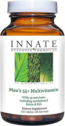 Men’s 55 Multivitamin – Multivitamínico Diário para Homens 55+ – com Vitaminas do Complexo B – Vegetariano, Não-OGM, Kosher e Livre de Glúten – 120 Comprimidos (60…) - Innate Response Formulas