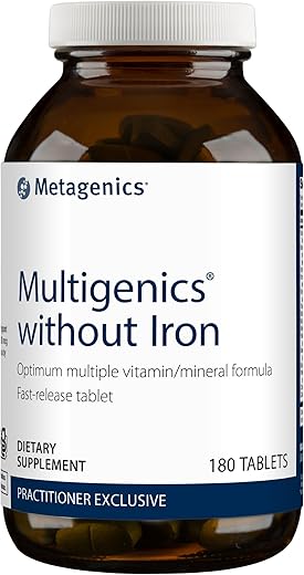 Multigenics Sem Ferro – Multivitamínico de Liberação Rápida – Suplemento Alimentar Diário – com Quercetina, Beta-Caroteno – 60 cápsulas - Metagenics