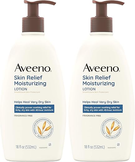 Triple Oat Loção Hidratante para Pele Seca, Sem Fragrância, Protetor de Pele, Kit Duplo, 2 x 532 ml - Aveeno