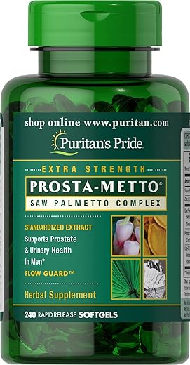 Puritan's Pride - Puritan’s Pride – Complexo de Saw Palmetto Prosta-Metto para Homens – 240 Softgels | Fórmula Avançada para Saúde Masculina