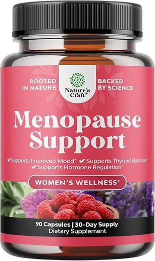 Natures Craft - Suplemento Completo de Menopausa Herbal para Mulheres – Alívio Multibenefícios da Menopausa, Equilíbrio Hormonal para Mulheres, Suor Noturno, Humor e Mais com Dong Quai, Vitex, Chaste Berry e