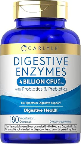Enzimas Digestivas | com Probióticos | 60 cápsulas | 500mg - Carlyle