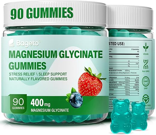Bageto - Gomas de Magnésio Glicinato 400mg para Adultos – Marca: Primeiro