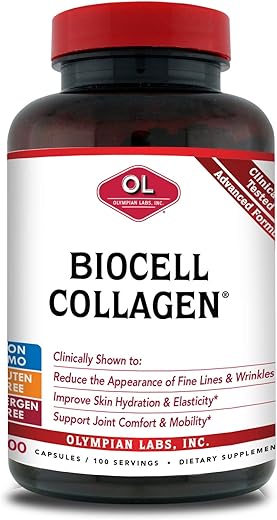 Biocell Collagen II 1500mg Cápsulas Suplemento – Sem GMO, Sem Glúten, Sem Alergênicos – Suporte para a Pele - Olympian Labs