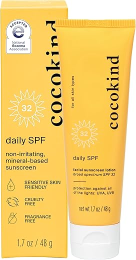 Daily SPF – Protetor Solar Facial Mineral com Óxido de Zinco, FPS 32, Sem Fragrância, Seguro para os Recifes - Cocokind