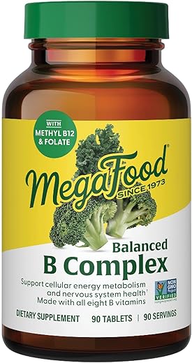 B Complex – Vitamina B – 8 Vitaminas B, incluindo B6, B12, Folate, Biotina – 60 cápsulas - MegaFood