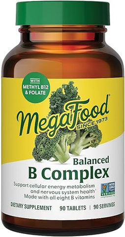 B Complex – Vitamina B – 8 Vitaminas B, incluindo B6, B12, Folate, Biotina – 60 cápsulas - MegaFood