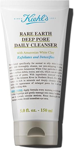 Kiehl’s Rare Earth Deep Pore Daily Cleanser – Limpeza Diária Suave e Esfoliante para Pele Oleosa, Detoxifica – 100g