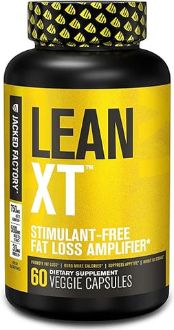 Lean-XT: Queimador de Gordura Livre de Cafeína – Suplemento para Perda de Peso sem Estimulantes, Inibidor de Apetite - Jacked Factory