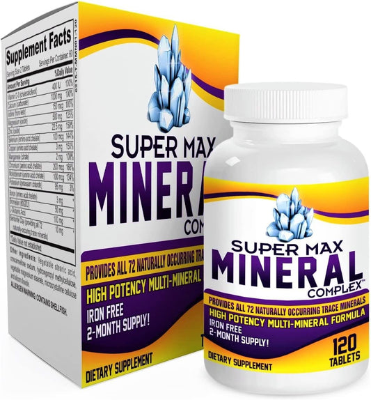 Elevate Recovery Supplements - Suplemento Multimineral de 2 Meses (Sem Ferro) com 72 Minerais Traços – Multiminerais Naturais – Fórmula de Suplementos Multiminerais de Alta Potência All-in-1 – 120 Comprimidos