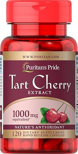Puritan's Pride - Extrato de Cereja Azeda Puritan’s Pride 1000 Mg – Potente Antioxidante Natural
