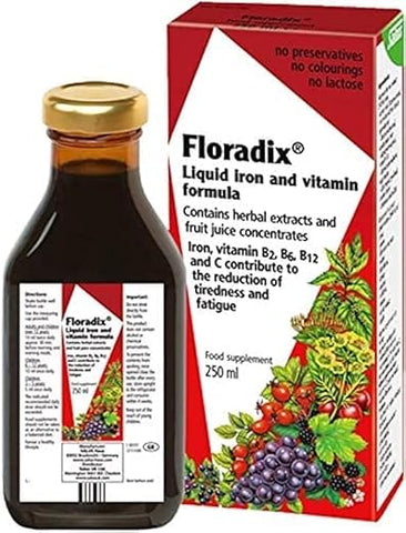 Htlaew - Floradix Floravital Fórmula Líquida de Ferro e Vitaminas 250 ml – 2 Unidades