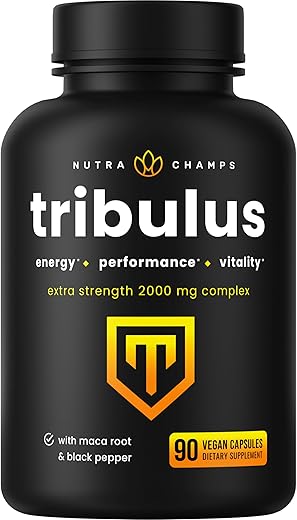 NutraChamps - Tribulus Terrestris para Homens | Suplemento 2000mg para Energia, Vitalidade, Resistência | Marca em Destaque
