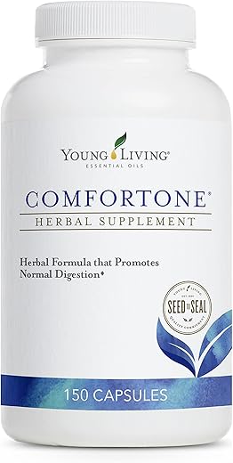 ComforTone – Suporte Digestivo Natural com Ervas e Óleos Essenciais – 150 Cápsulas, Combinação de Cascara Sagrada, Semente de Psyllium e Gengibre - Young Living